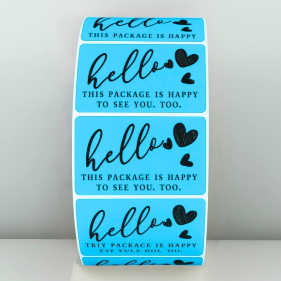 Hello this package is happy to see you too sticker | 8 COLORS TO CHOOSE FROM - Picture 2 of 11